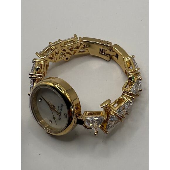 Kate Spade New York Women Watch Gold Trillion Crystal Cocktail Bangle Gold NWT main image 4